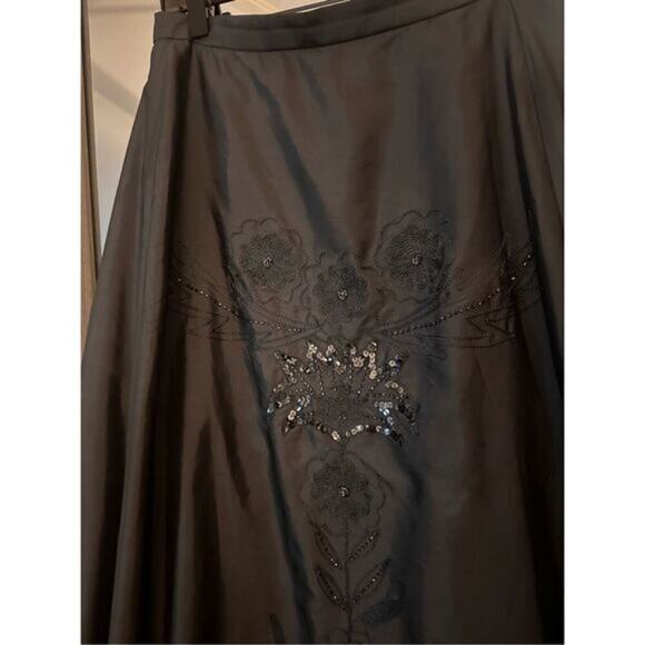 Debby‎ Morgan Size 6 Vintage Inspired Beaded Embroidery Swing Midi Skirt - Picture 3 of 7